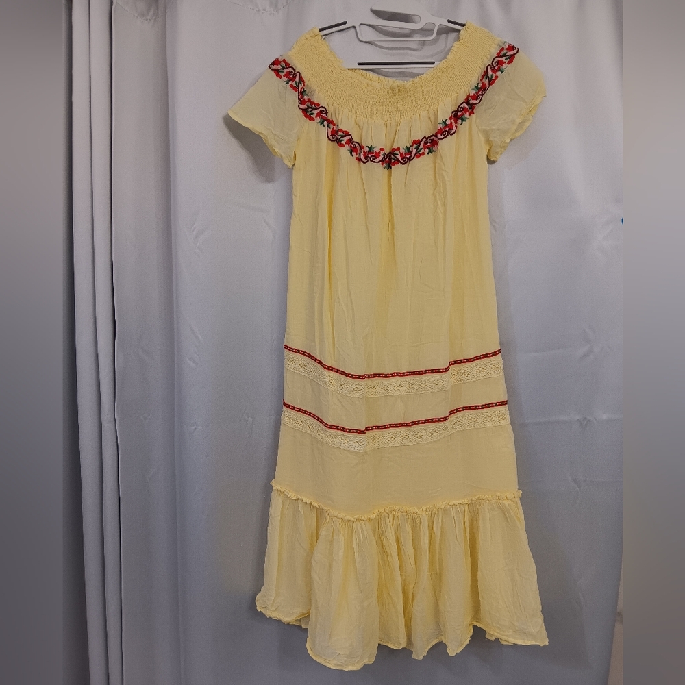 Millie Mackintosh x Pitusa off the shoulder embroidered beach dress